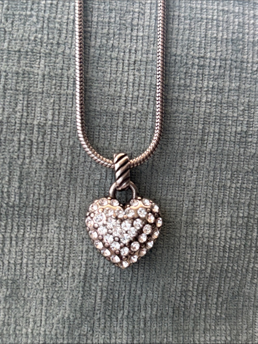 Brighton Silver Heart Crystal Pendant Necklace